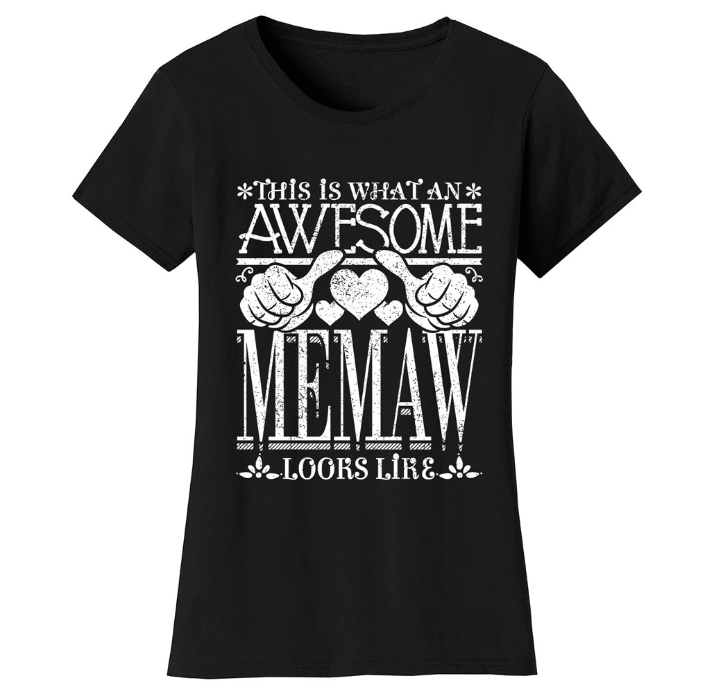 Women&rsquo;s Awesome Mom and Grandma T-Shirts - Women's Awesome Mom Grandma T-Shirts - MEMAW - Black / XL