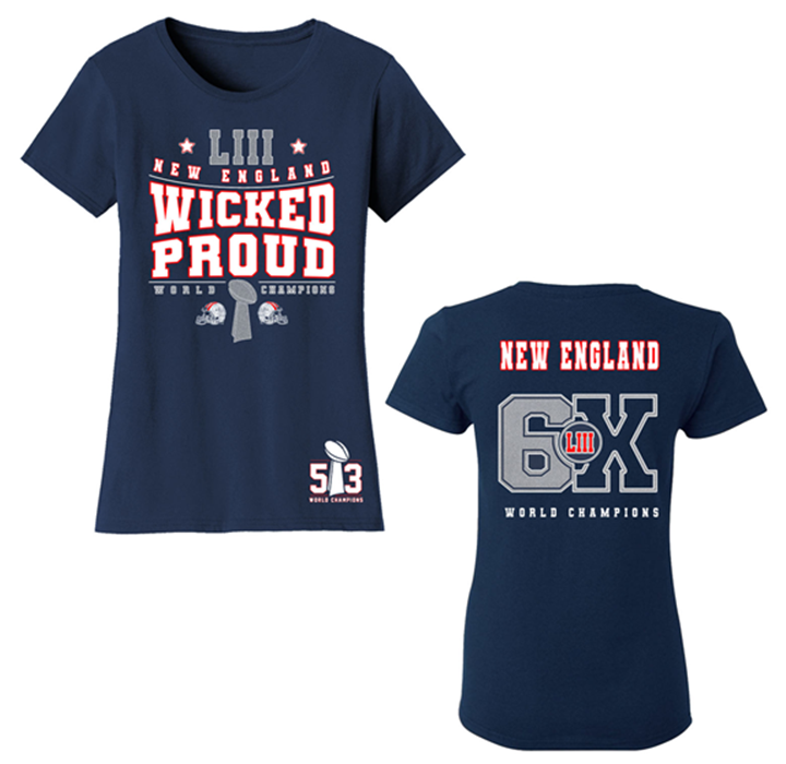 Women’s Football Champions New England T-Shirt - WP - Navy / Small