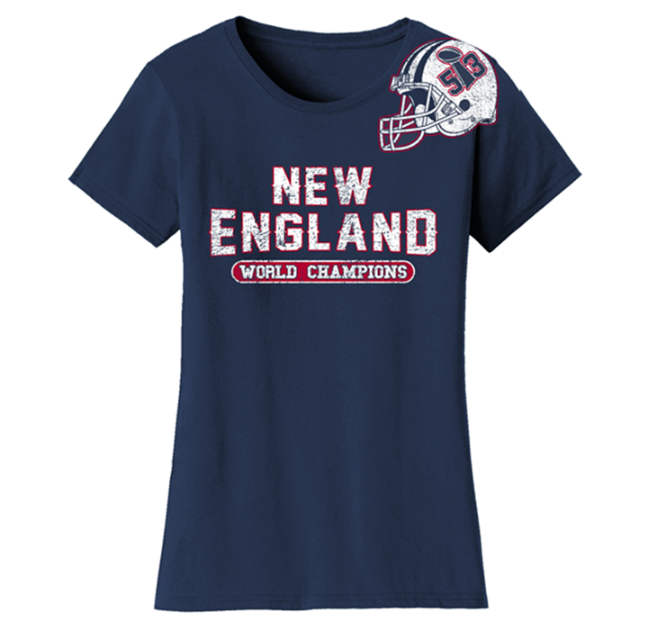 Women’s Football Champions New England T-Shirt - Helmet - Navy / Small