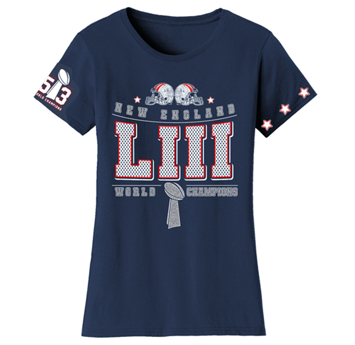 Women’s Football Champions New England T-Shirt - LIII WC - Navy / Small