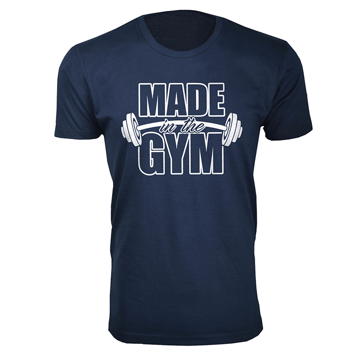 Men's 'Made in the Gym' and 'Train Insane' T-shirt - Made in The Gym - Navy / 2XL