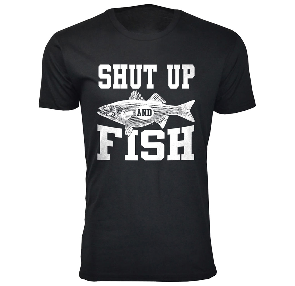 Men’s Hunting and Fishing Theme T-Shirt (S-3XL) - Fish - Black / S