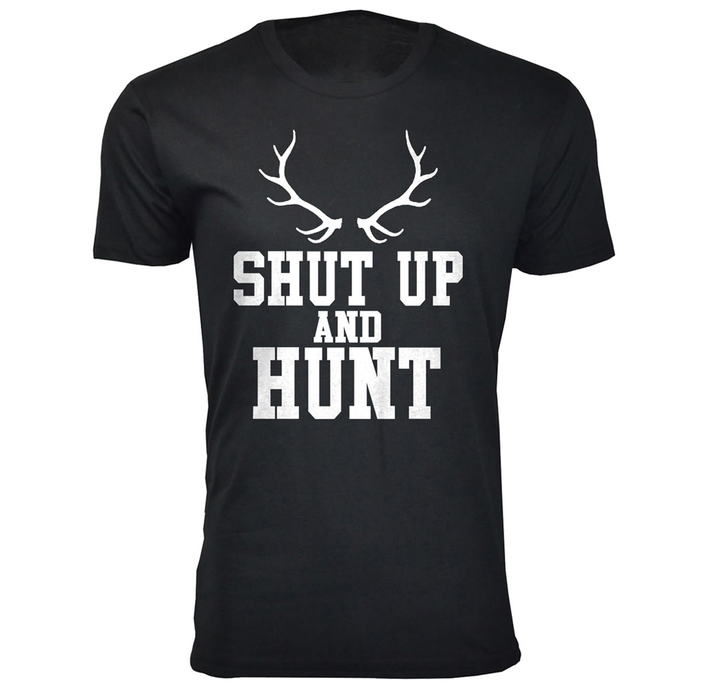 Men’s Hunting and Fishing Theme T-Shirt (S-3XL) - Hunt - Black / S