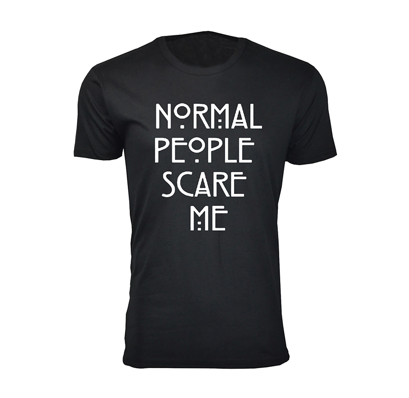 Men’s Normal People Scare Me Humor T-Shirt (SM-3X) - Black - Small