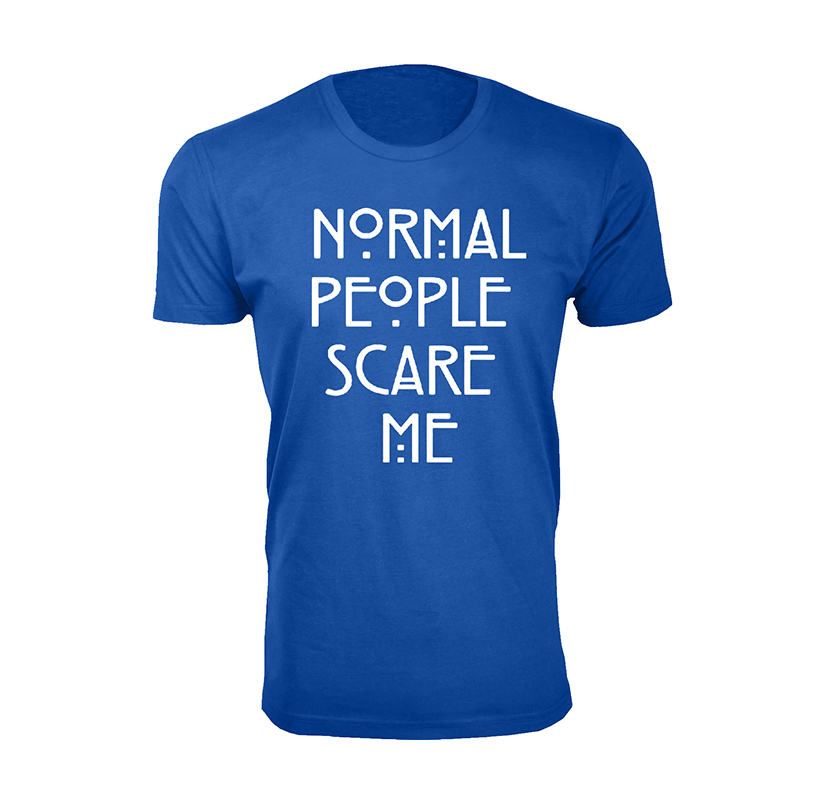 Men’s Normal People Scare Me Humor T-Shirt (SM-3X) - Royal Blue - X-Large