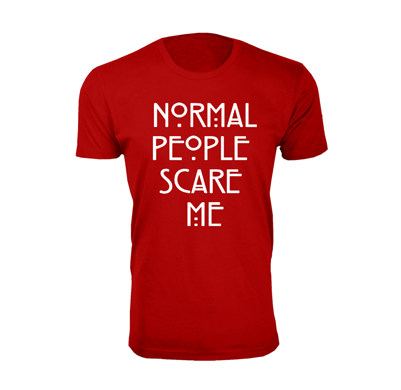 Men&rsquo;s Normal People Scare Me Humor T-Shirt (SM-3X) - Red - X-Large