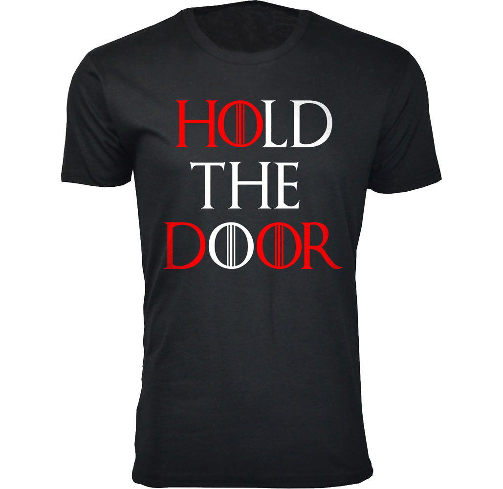 Men’s Thrones and Dragons T-Shirt - Men's Thrones and Dragon's T-shirts - Hold The Door - Black / Small