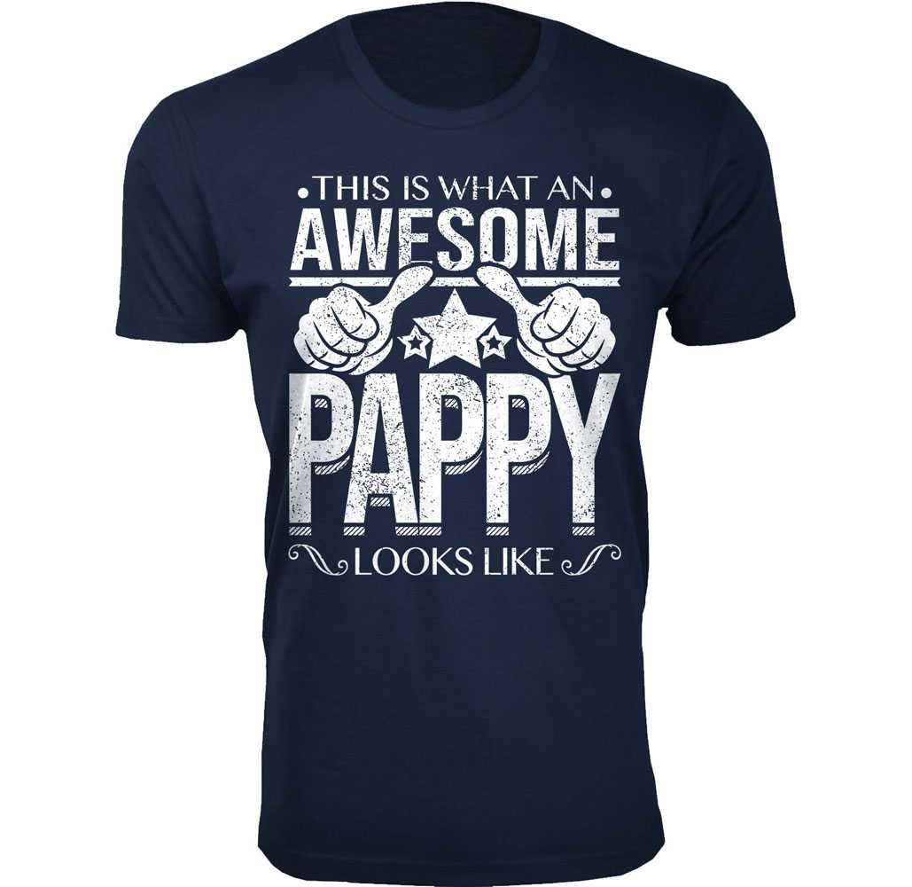 Men’s Awesome Dad and Grandpa T-Shirts - Awesome Dad Grandpa T-Shirts - Awesome PAPPY Looks Like / Navy / LG