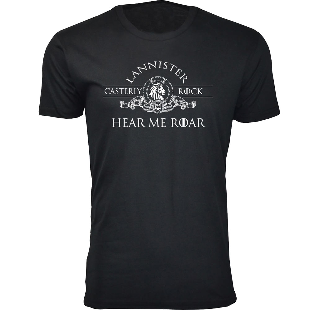 Men’s Thrones and Dragons T-Shirt - Men's Thrones and Dragon's T-shirts - Lannister Hear Me Roar - Black / 3X-Large