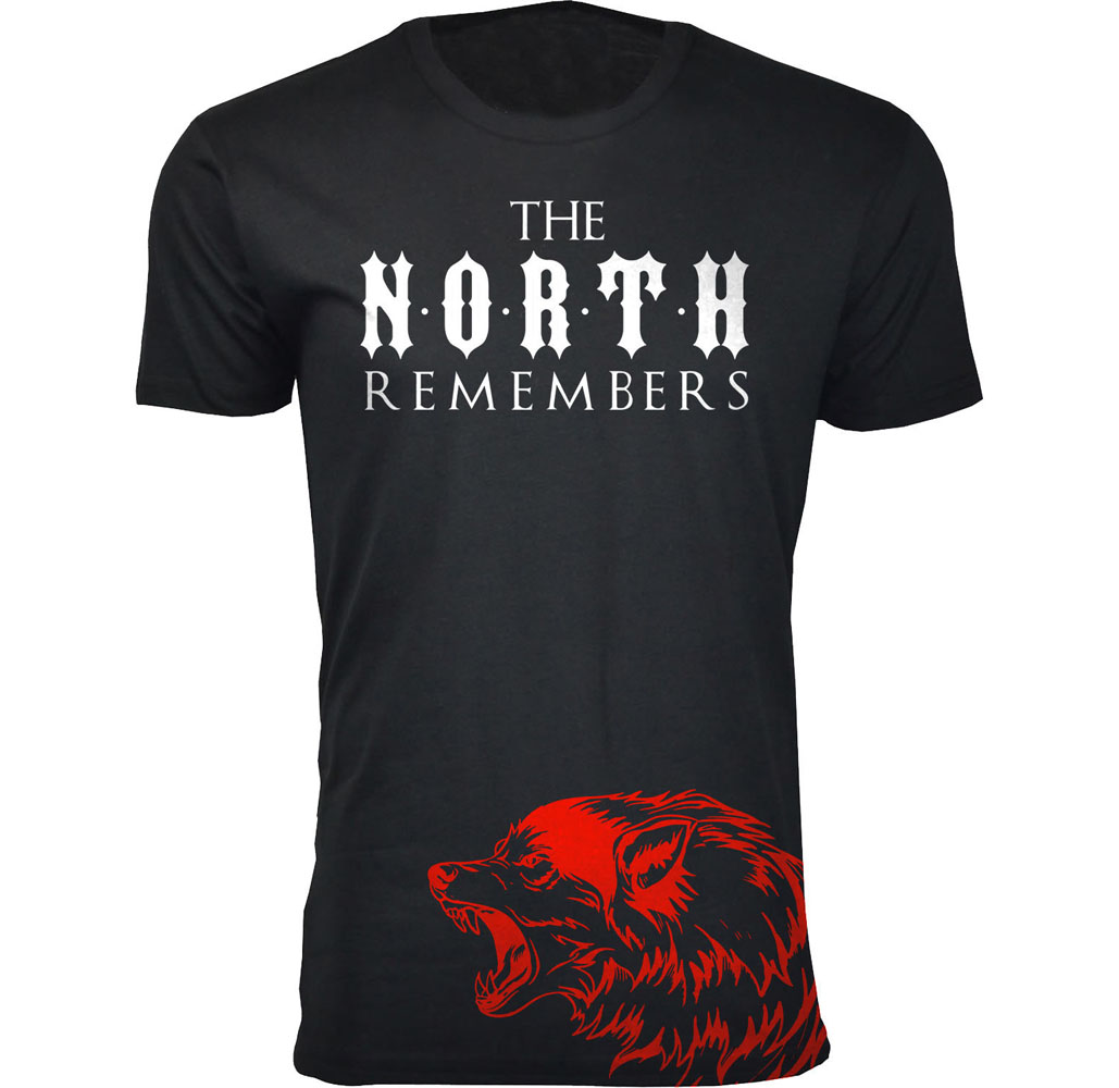 Men’s Thrones and Dragons T-Shirt - Men's Thrones and Dragon's T-shirts - The North Remembers - Black / 2X-Large