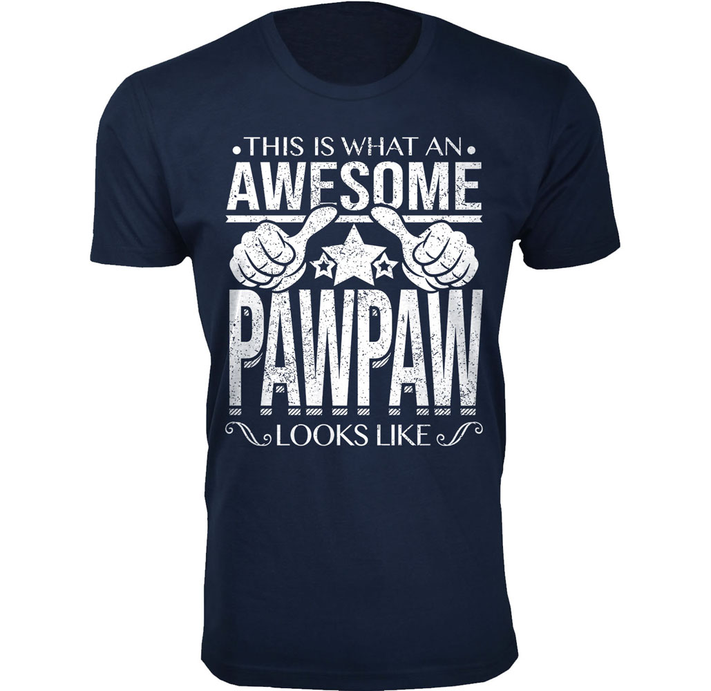 Men&rsquo;s Awesome Dad and Grandpa T-Shirts - Awesome Dad Grandpa T-Shirts - Awesome PAWPAW Looks Like / Navy / 3XL