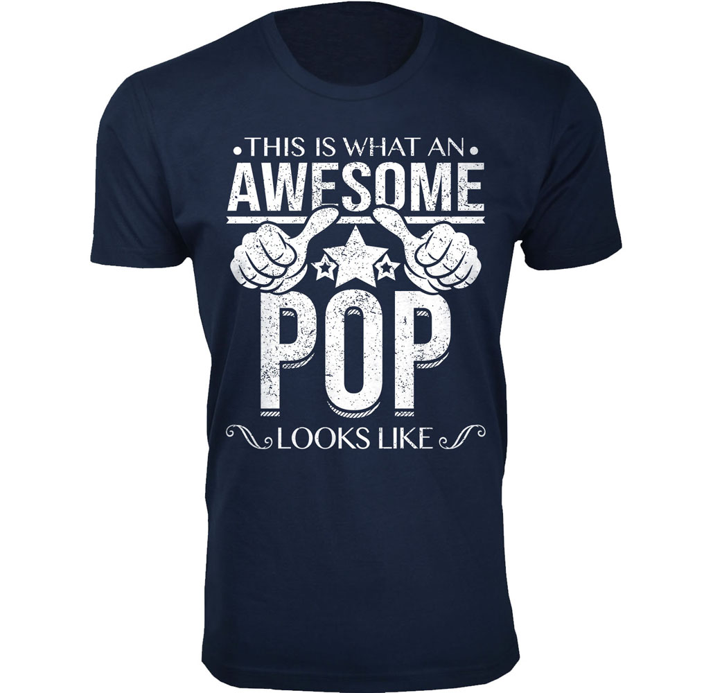 Men’s Awesome Dad and Grandpa T-Shirts - Awesome Dad Grandpa T-Shirts - Awesome POP Looks Like / Navy / MD
