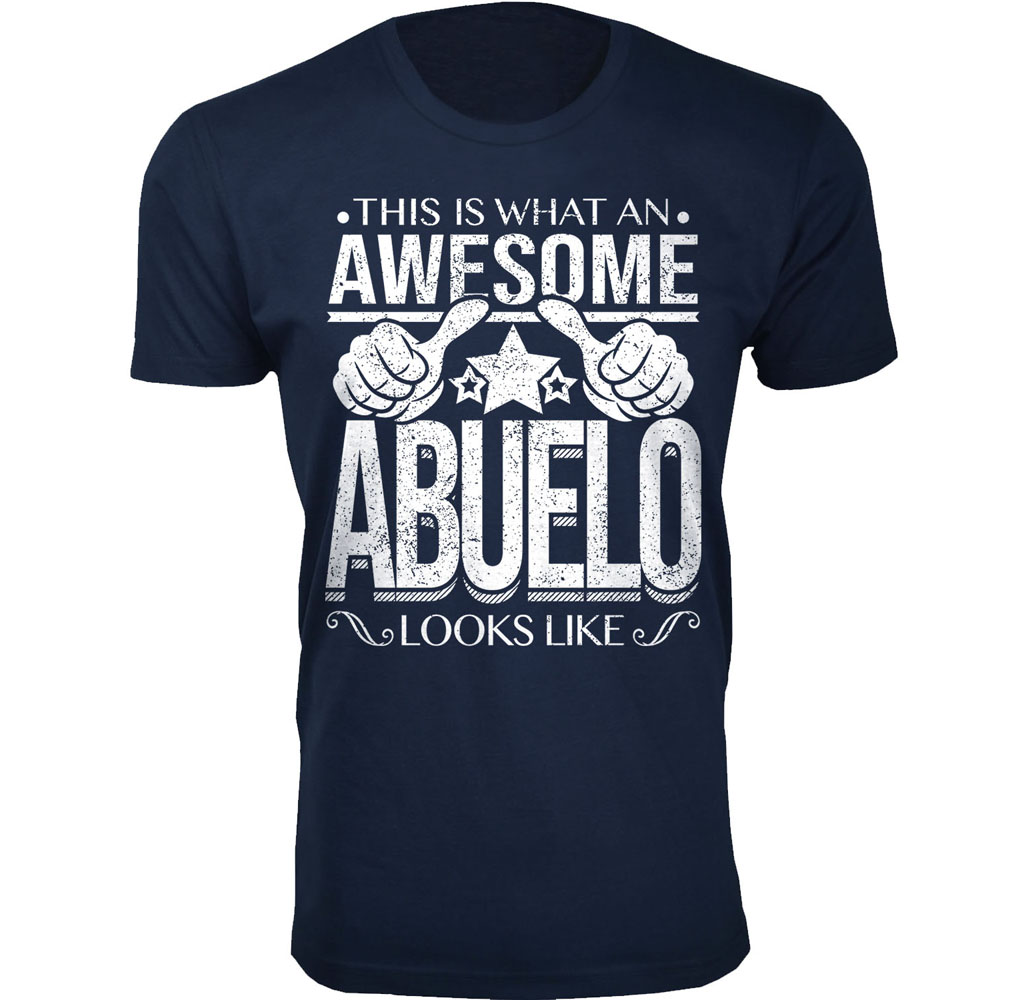 Men’s Awesome Dad and Grandpa T-Shirts - Awesome Dad Grandpa T-Shirts - Awesome ABUELO Looks Like / Navy / SM