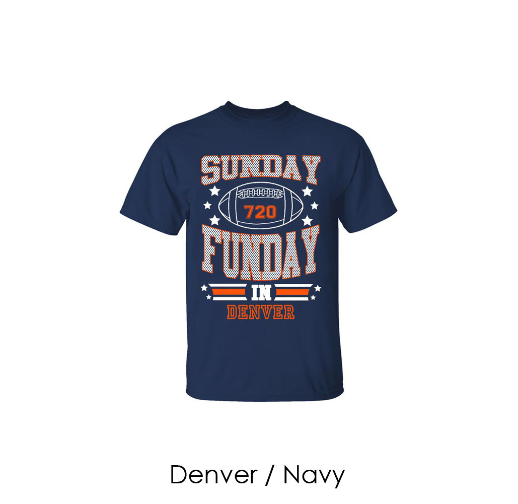 Men's Sunday Funday Football T-Shirt - Denver / Navy / 3XL
