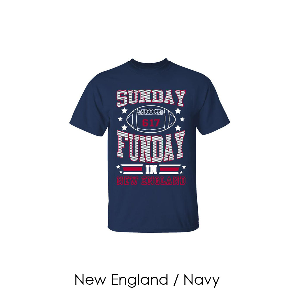 Men's Sunday Funday Football T-Shirt - New England / Navy / XL