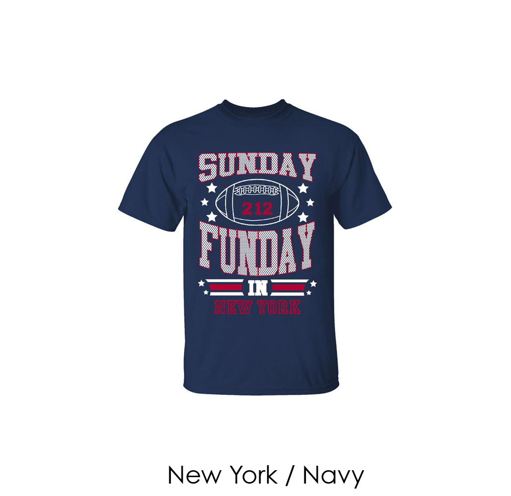 Men's Sunday Funday Football T-Shirt - New York / Navy / LG