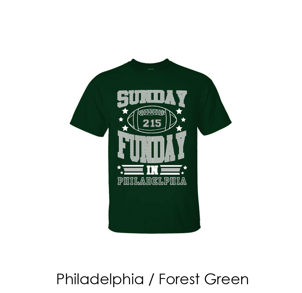 Men's Sunday Funday Football T-Shirt - Philadelphia / Forest Green / SM