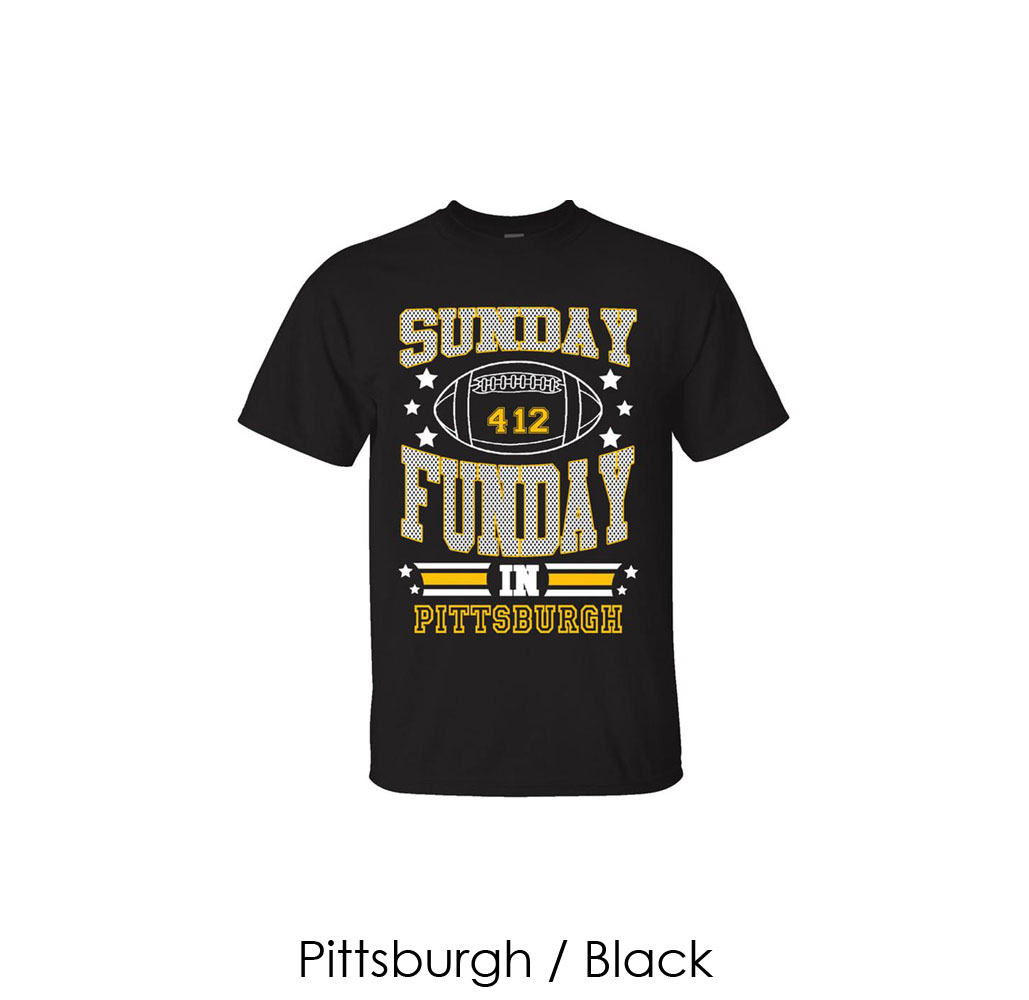 Men's Sunday Funday Football T-Shirt - Pittsburgh / Black / MD