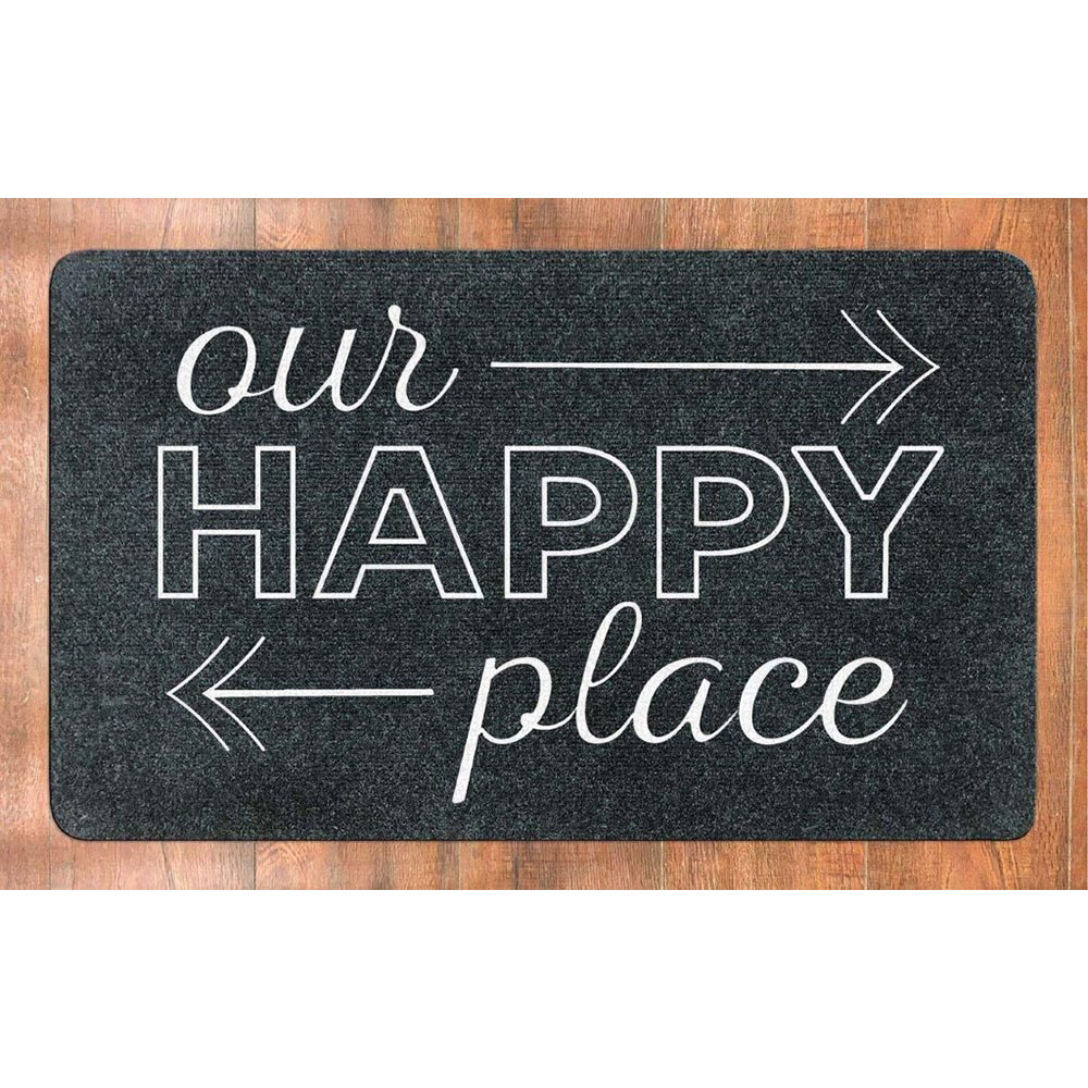 18" x 30" Coir Rubber Printed Door Mats - Our Happy Place