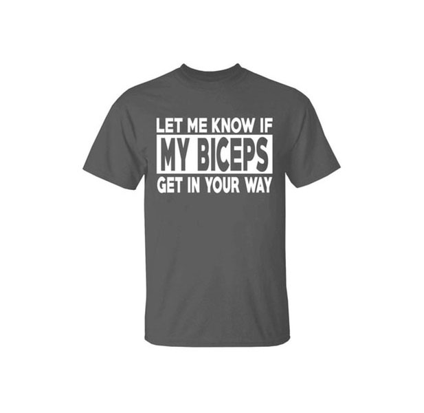 Men's Pre-Shrunk Cotton Gym Themed Workout T-Shirt - Let Me Know / Grey / SM