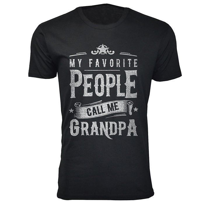 Men’s "My Favorite People Call Me" T-Shirt - Grandpa - Black / Small