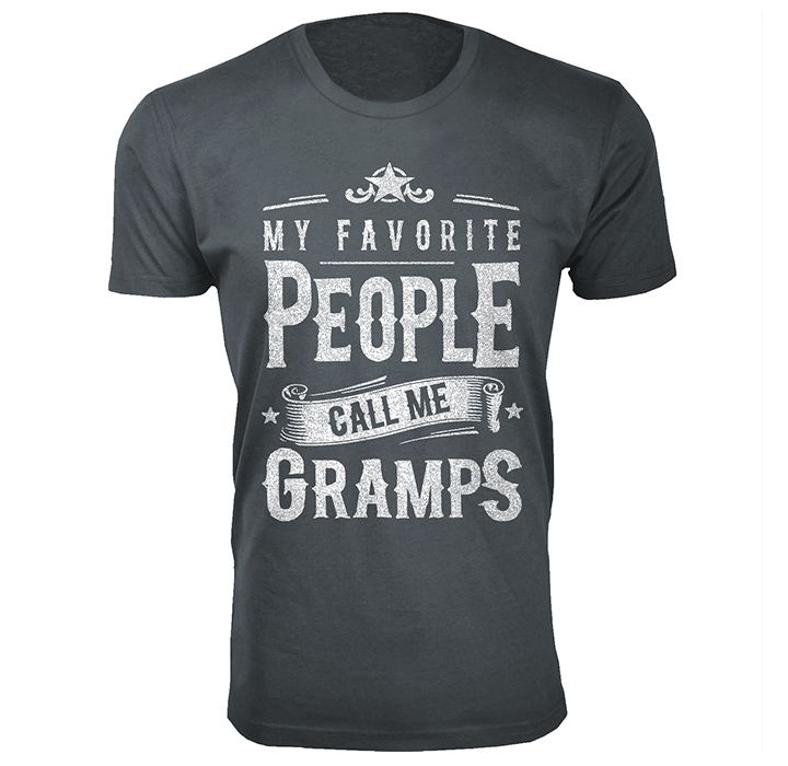 Men’s "My Favorite People Call Me" T-Shirt - Gramps - Charcoal / Small