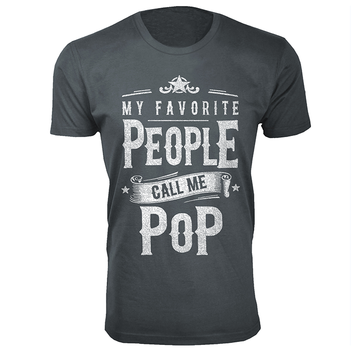 Men’s "My Favorite People Call Me" T-Shirt - Pop - Charcoal / Small