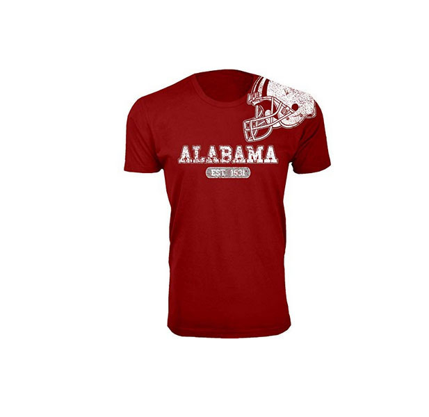 Men's College Football Helmet T-Shirt - Ohio State / Red / LG