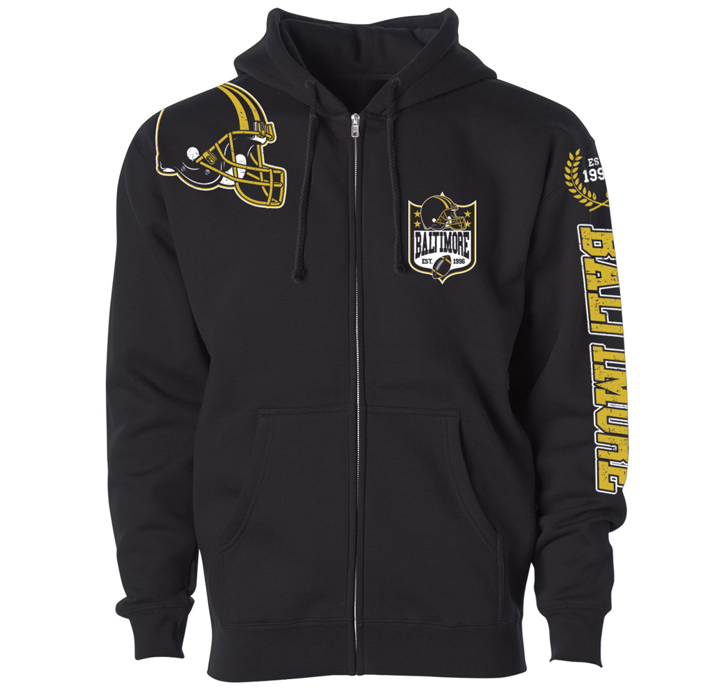 Football Home Team Zip-up Hoodie - Baltimore - Black / XL