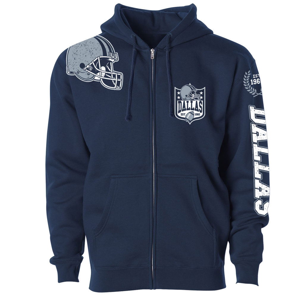 Football Home Team Zip-up Hoodie - Dallas - Navy / S