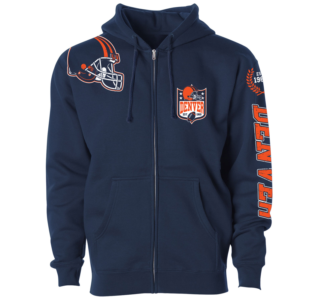 Football Home Team Zip-up Hoodie - Denver - Navy / S