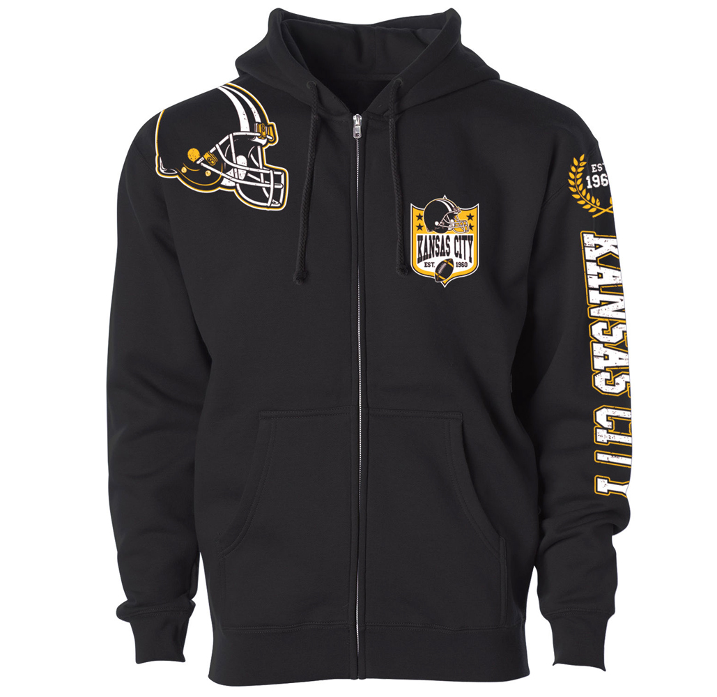 Football Home Team Zip-up Hoodie - Kansas City - Black / S