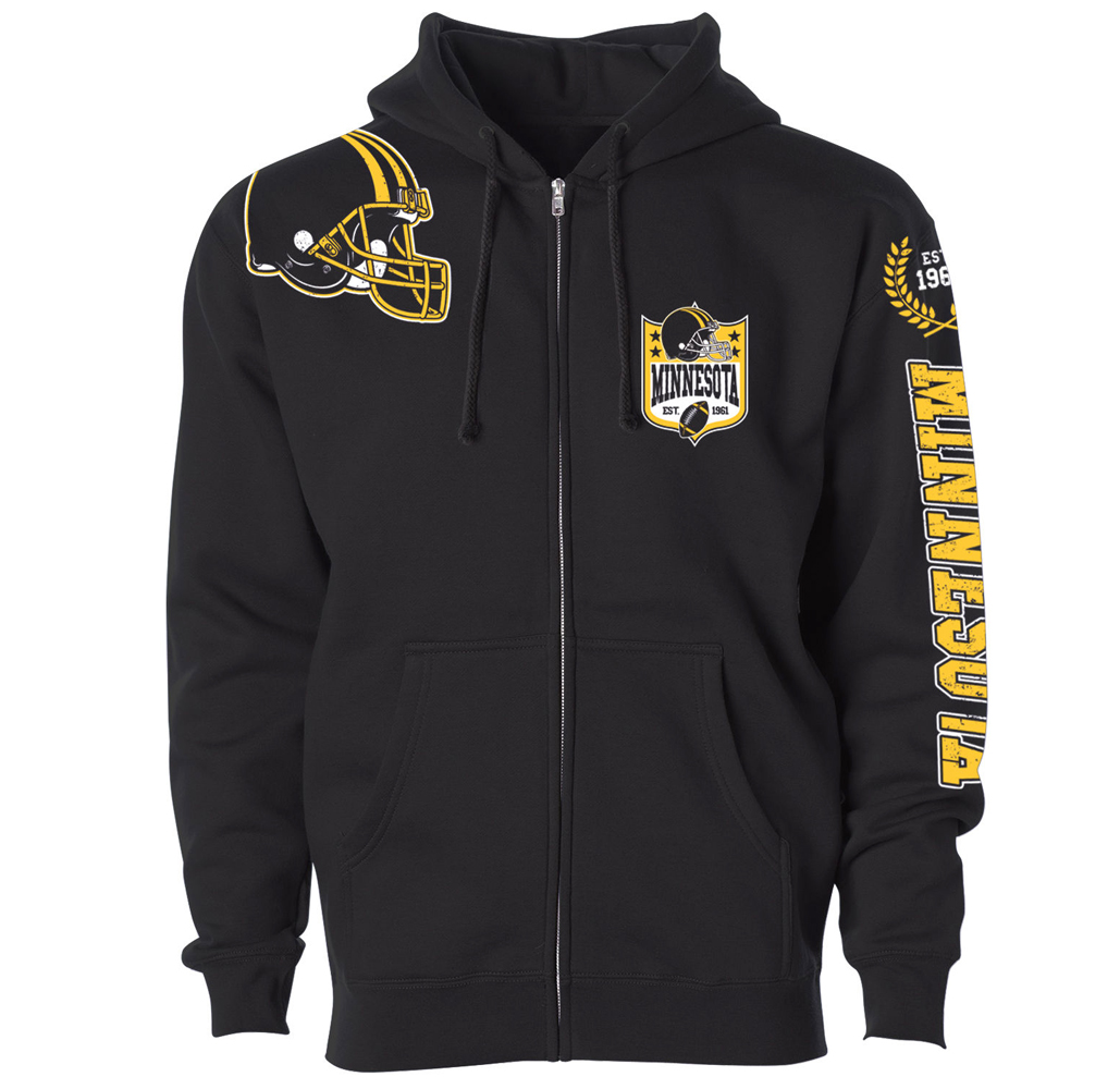 Football Home Team Zip-up Hoodie - Minnesota - Black / S