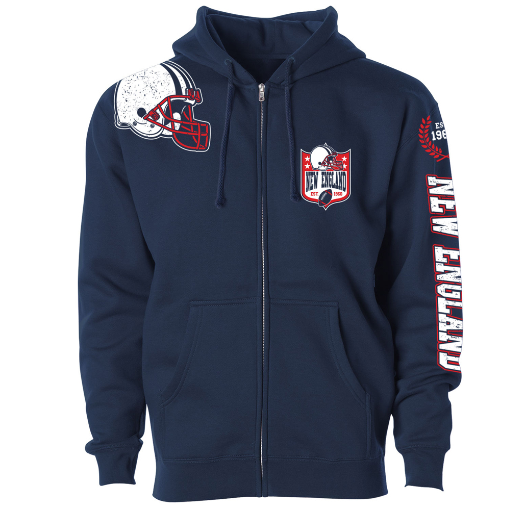 Football Home Team Zip-up Hoodie - New England - Navy / S