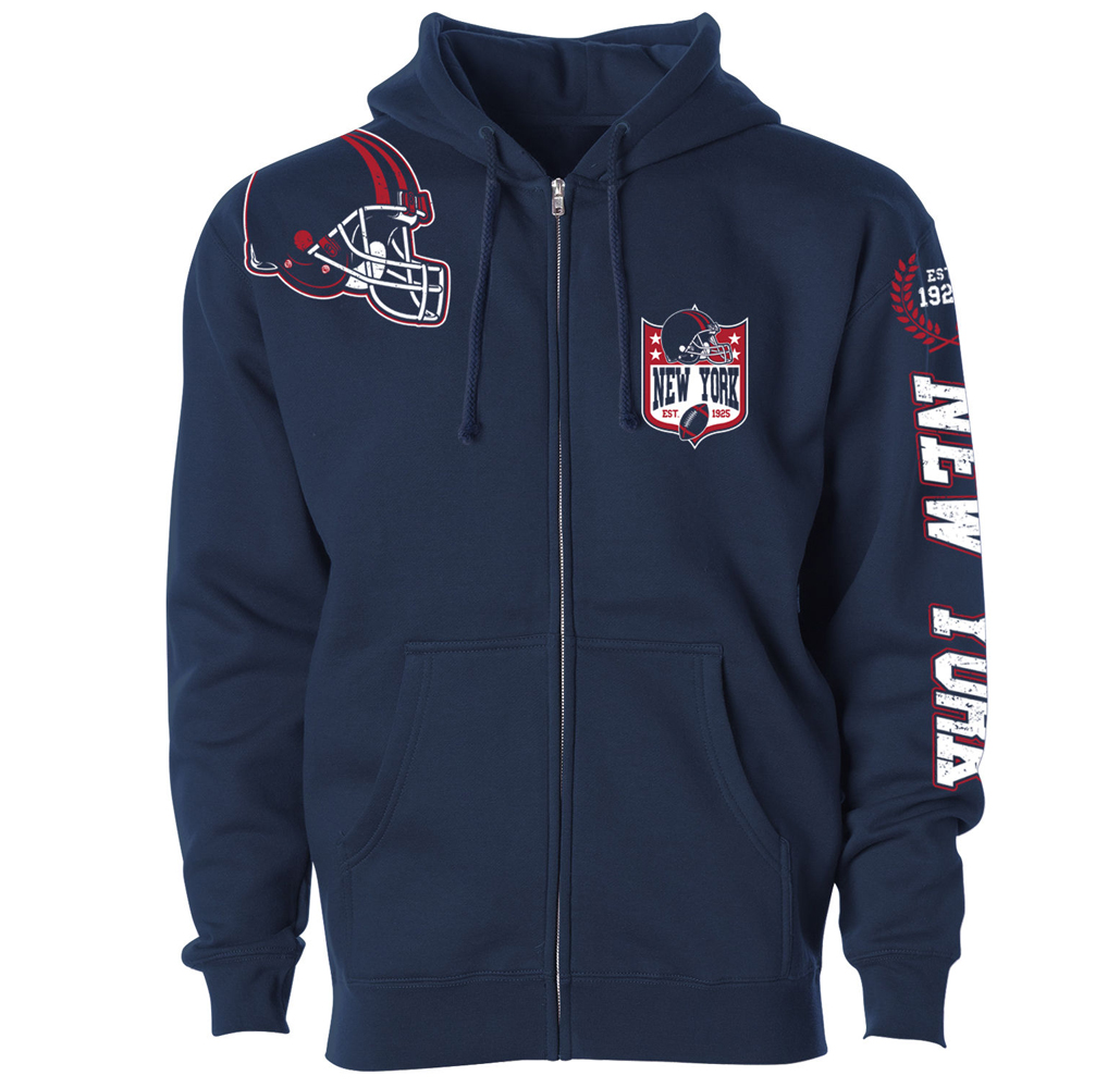 Football Home Team Zip-up Hoodie - New York - Navy / S