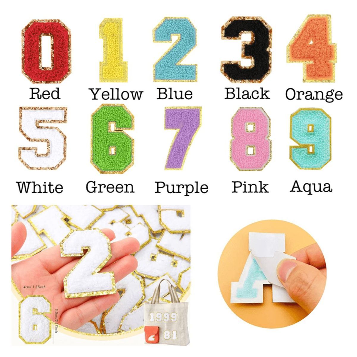 Self-Adhesive Chenille Patches - Aqua / 0