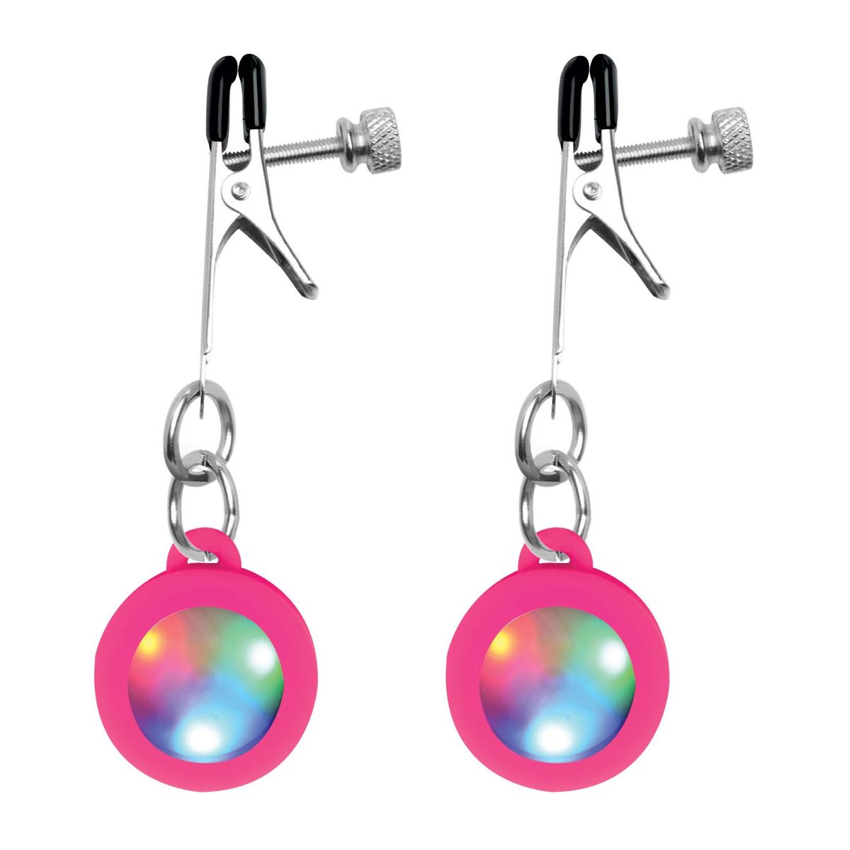 Charmed™ Silicone Light-up Nipple Clamps - Silicone Light Up Nipple Clamps CRL