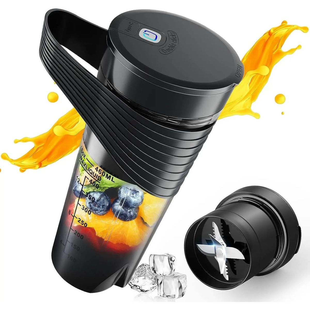 15.5-Ounce Rechargeable Personal 6-Blade Blender for Shakes & Smoothies - Black