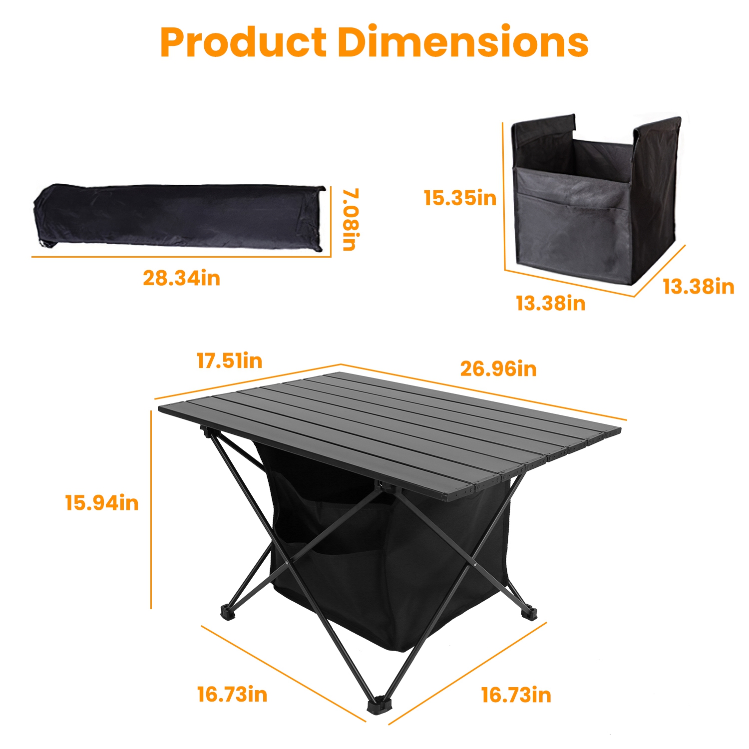 iMounTEK® Folding Portable Camping Table - iMounTEK Roll-Up Camping Table LG