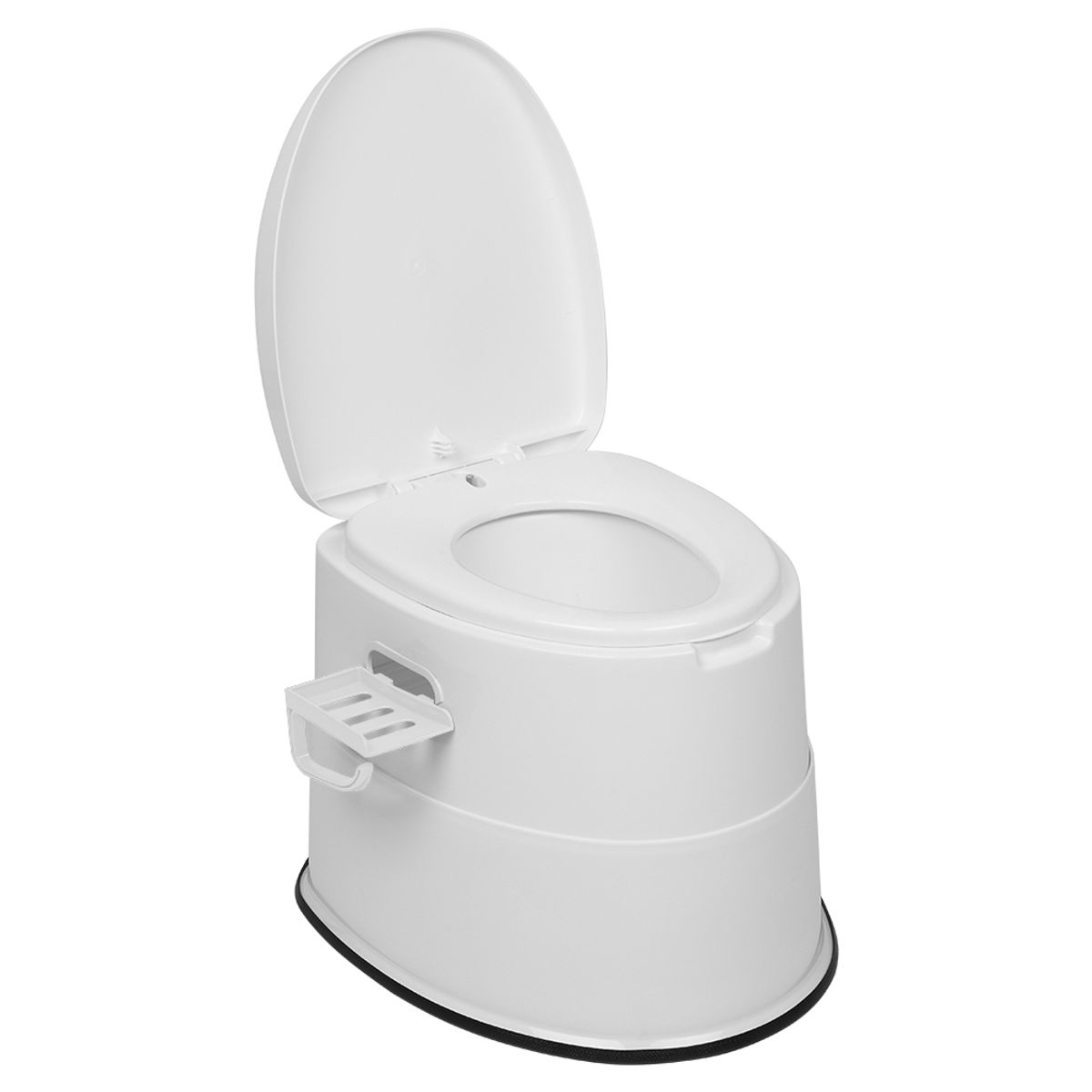 Portable Toilet Seat with Detachable Inner Bucket for Camping - White