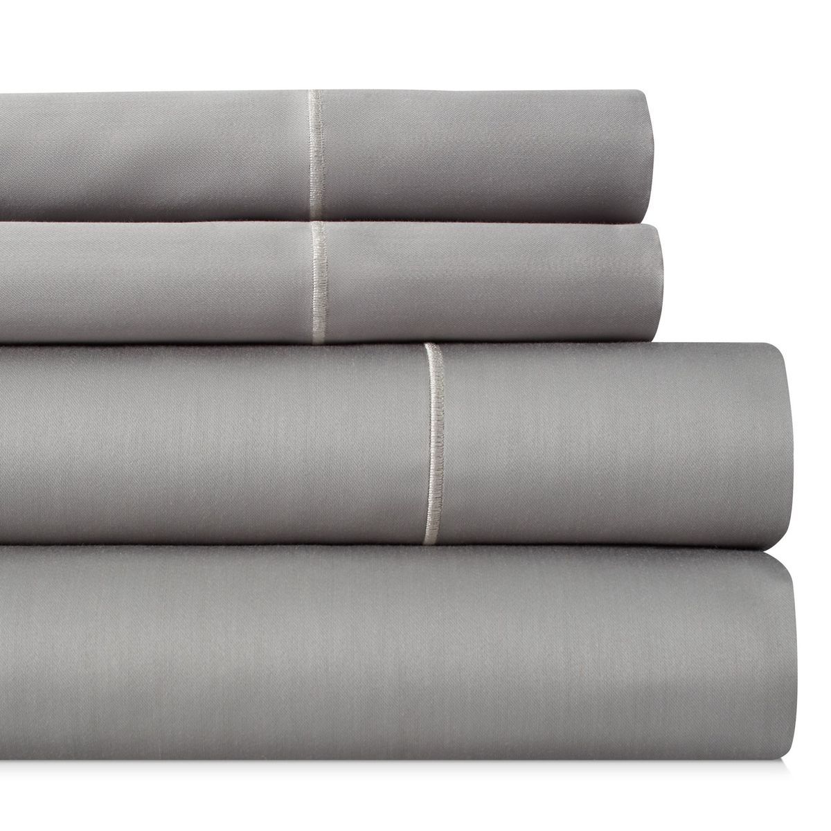 1,000-TC Egyptian Cotton Sheet Set by Bibb Home&trade; - 4 Piece Set Queen - Silver