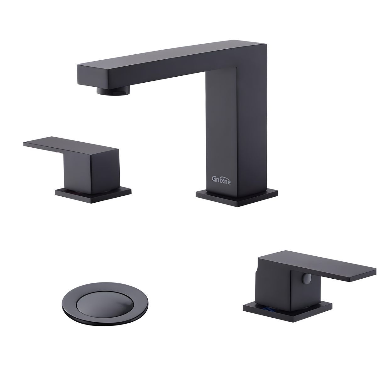 Modern Double-Handle Widespread Bathroom Faucet - Black