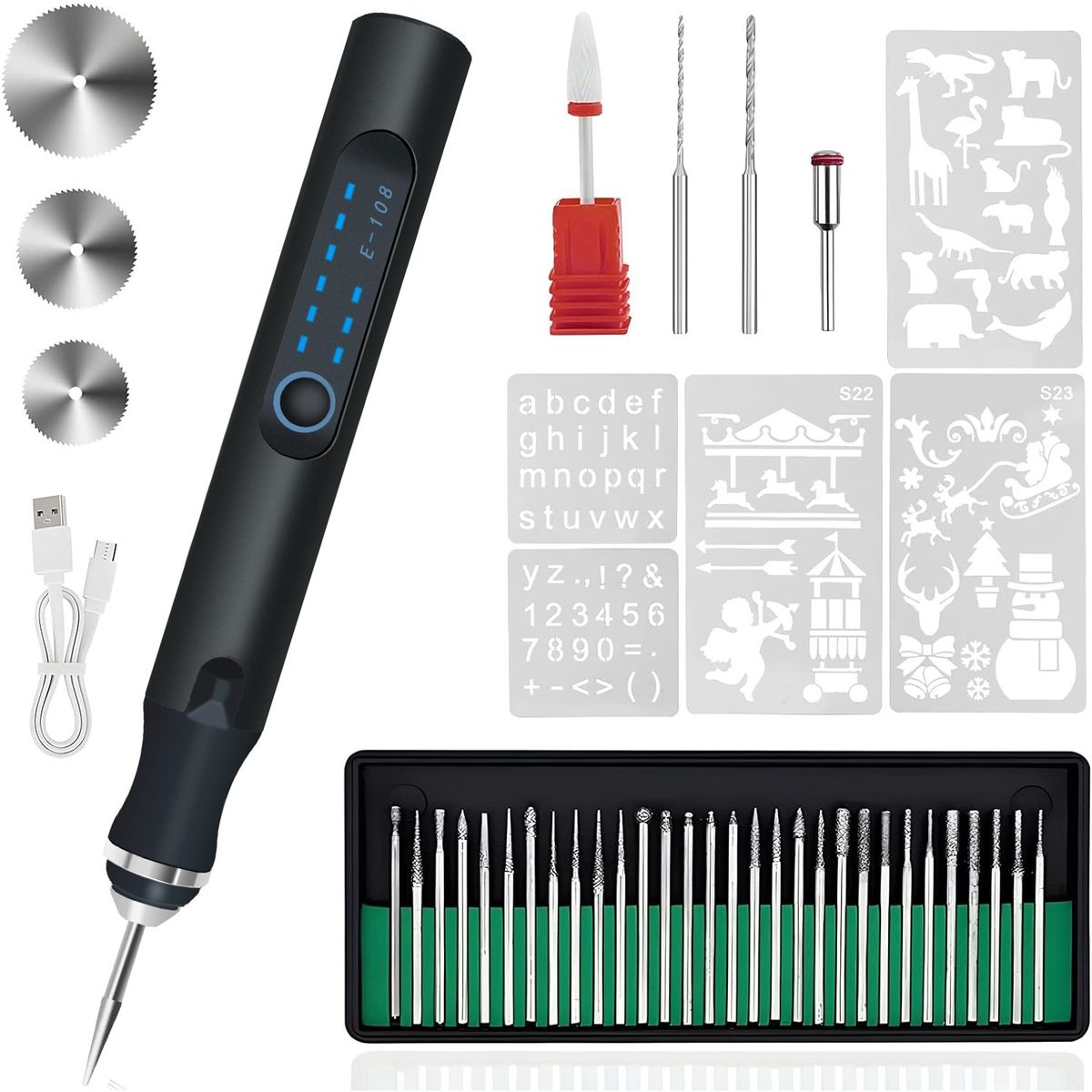iMounTEK Cordless Engraving Pen Set - iMounTEK Cordless Engraving PenBLK