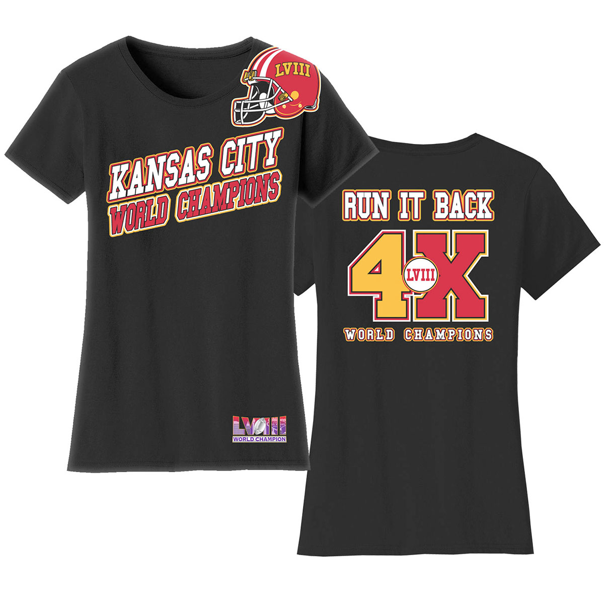 Women's Football Champion Winner Kansas City Shirt or Hoodie - TS - Angle - Black / S