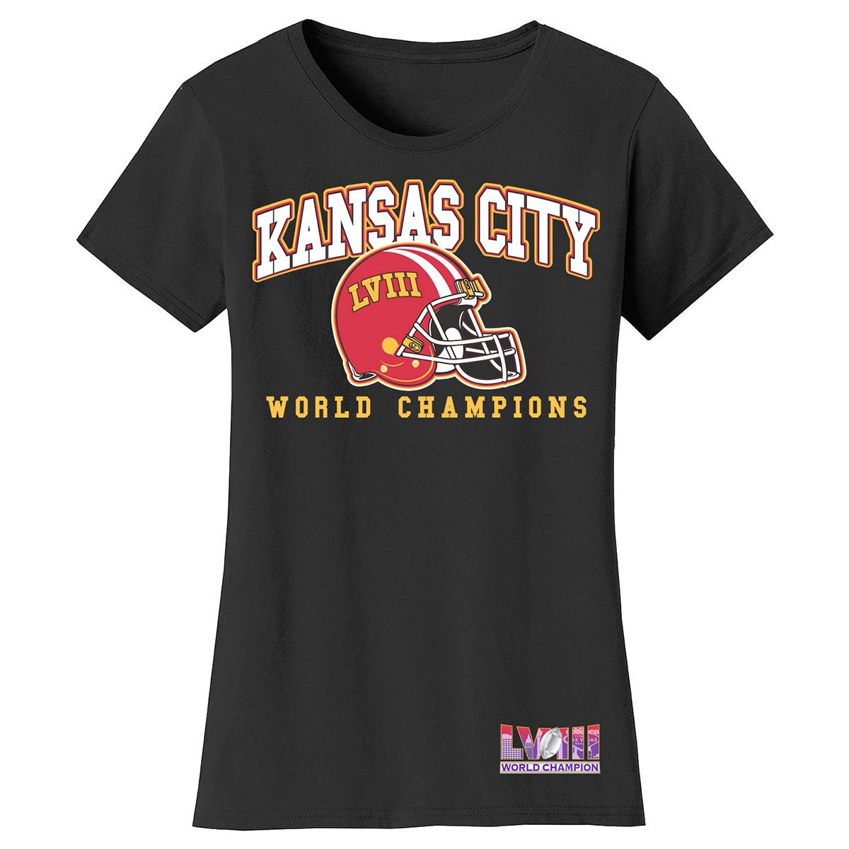 Women's Football Champion Winner Kansas City Shirt or Hoodie - TS - Basic - Black / S