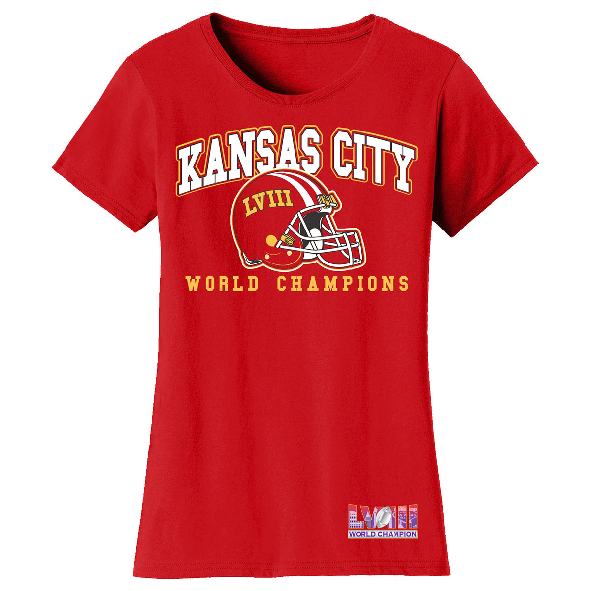 Women's Football Champion Winner Kansas City Shirt or Hoodie - TS - Basic - Red / M