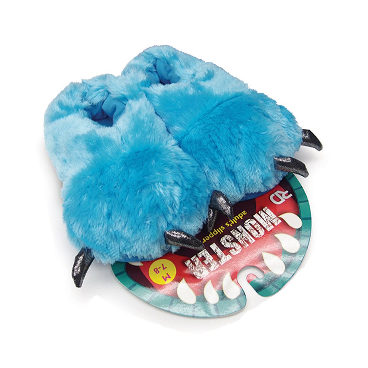 Women's Plush Monster Slippers - Medium 7-8 / Blue