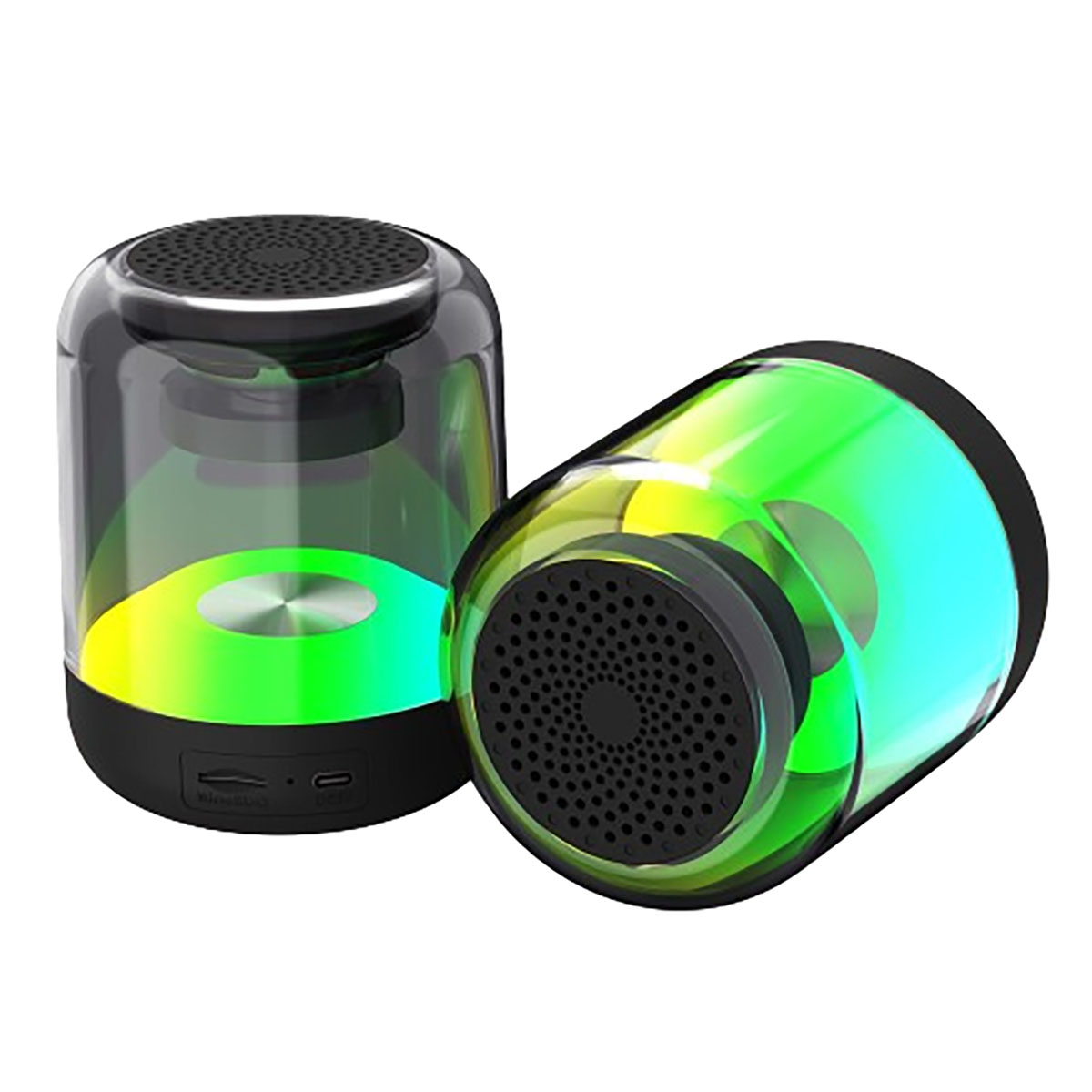 SyncWave LED Wireless Synchronized Portable Speaker (2-Pack) - Black