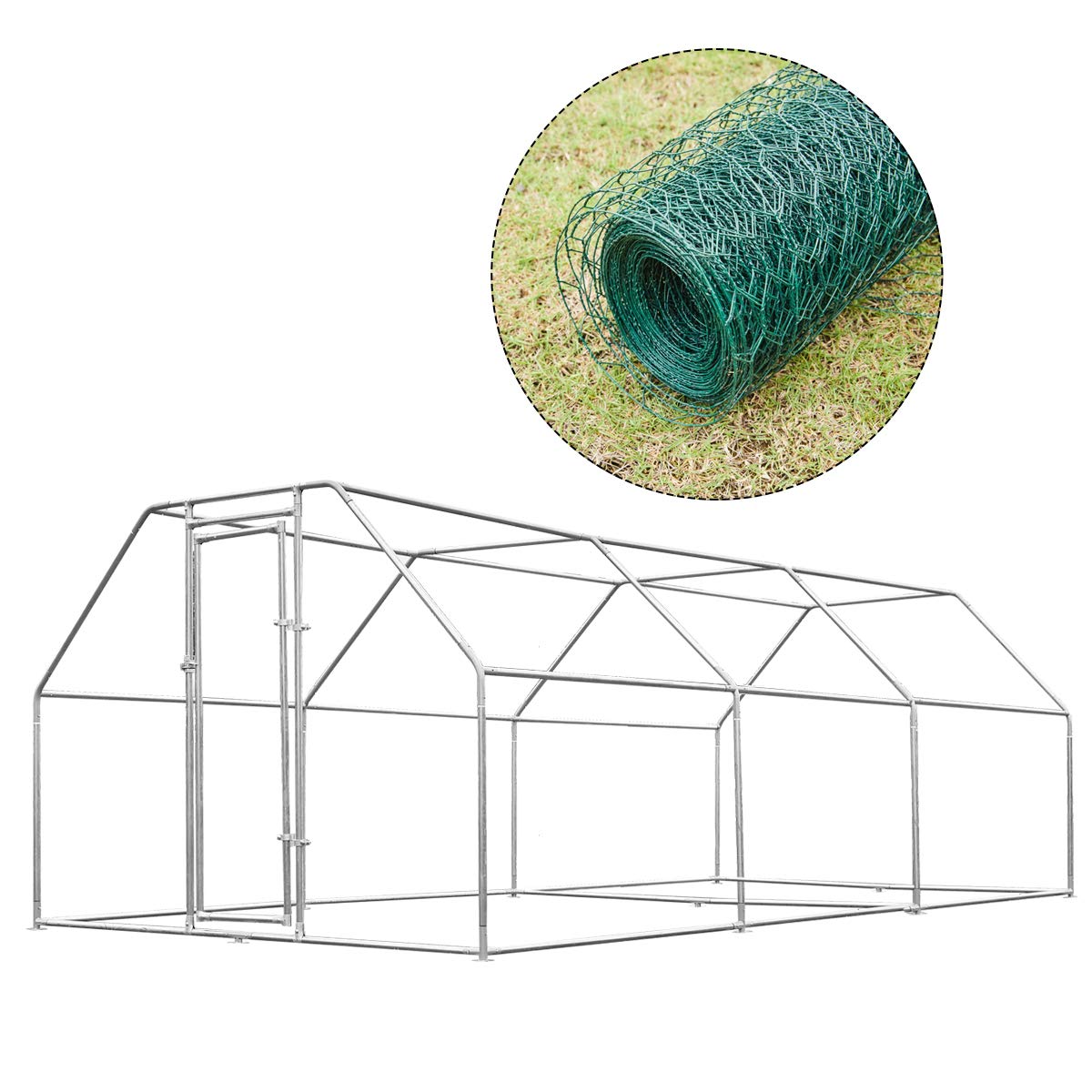 Large Walk-in Chicken Coop With Roof Cover - 3 Room