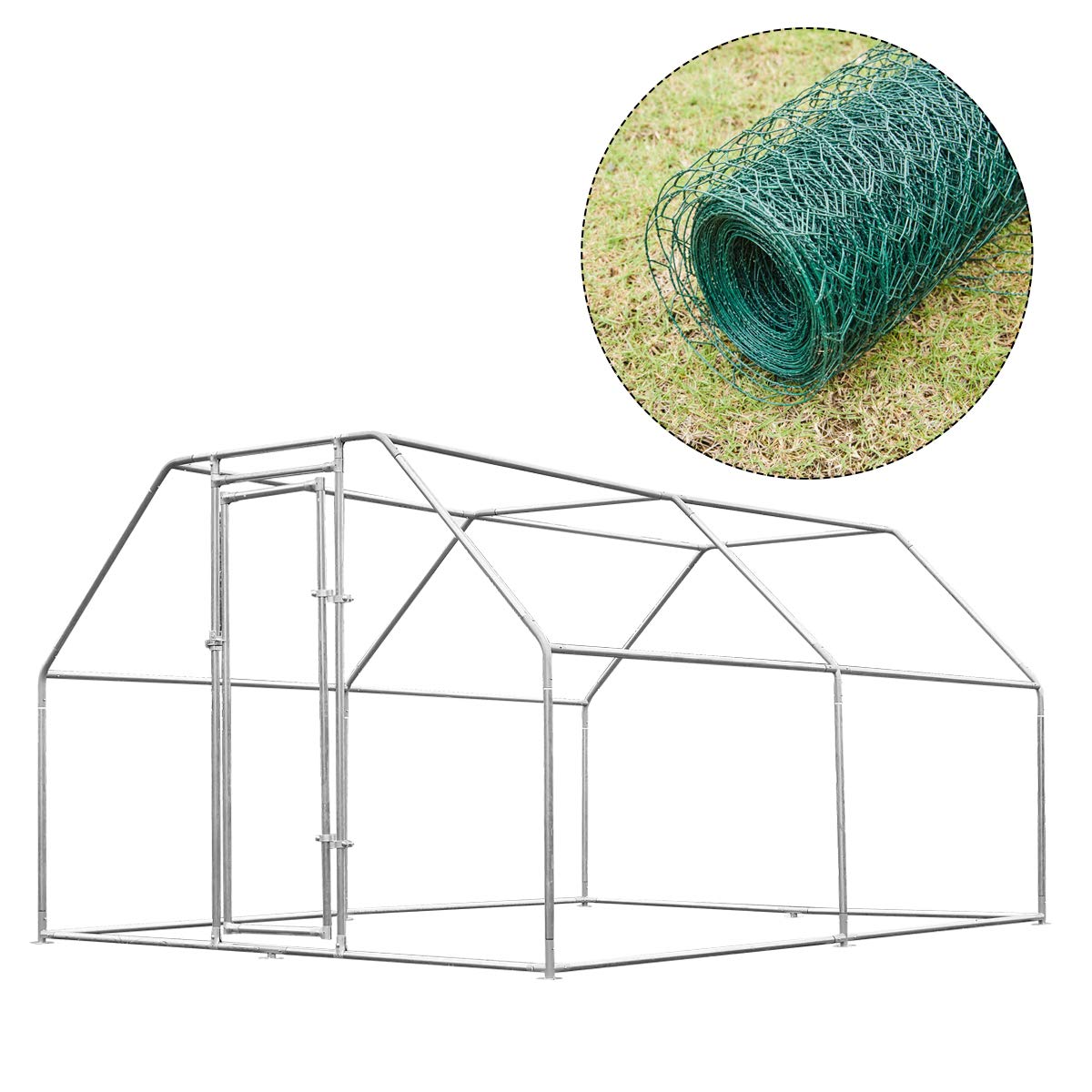Large Walk-in Chicken Coop With Roof Cover - 113 Sq Ft